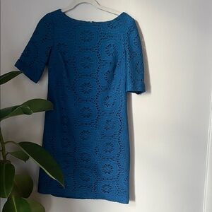 Adrianna Papell Teal Lace Mini Dress